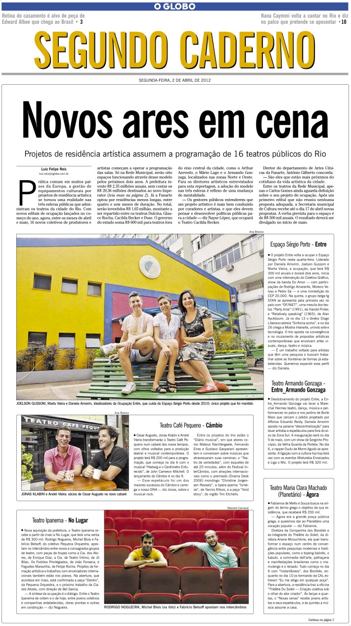 Ocupações Rio de Janeiro - Segundo Caderno 2/4/12